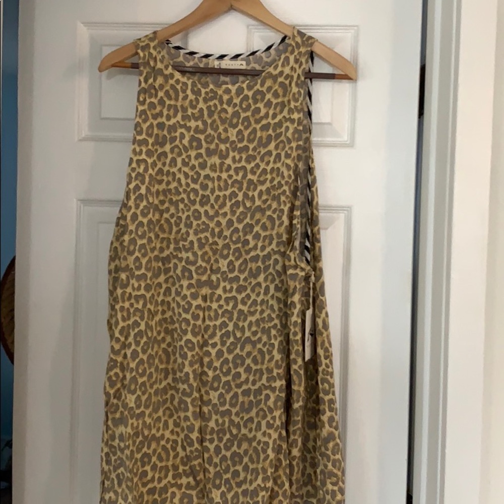Animal print dress, rusty